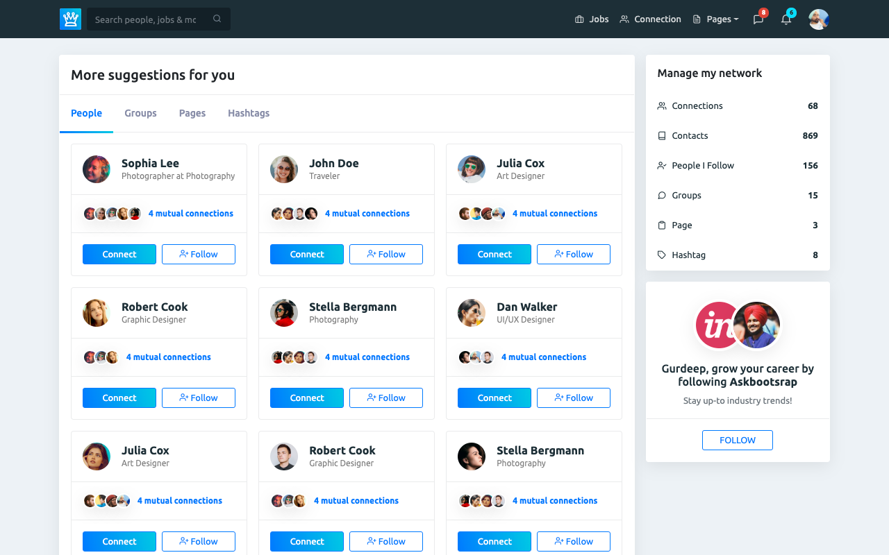 Olink - Job Portal & Social Network HTML - Light Template