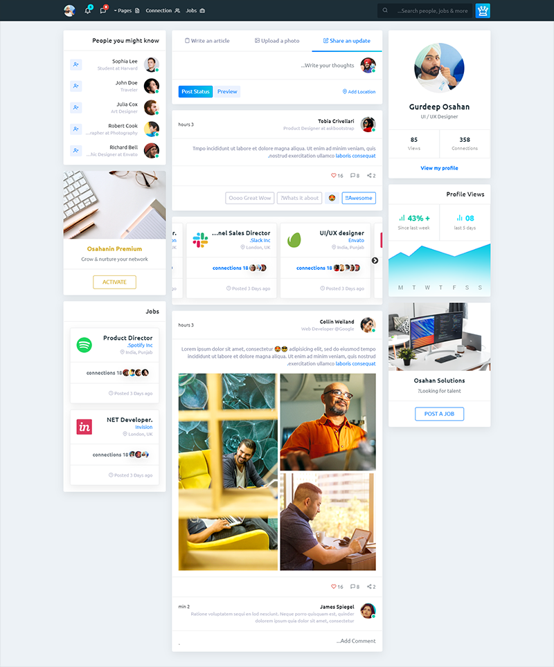 Olink - Job Portal & Social Network HTML - RTL Template