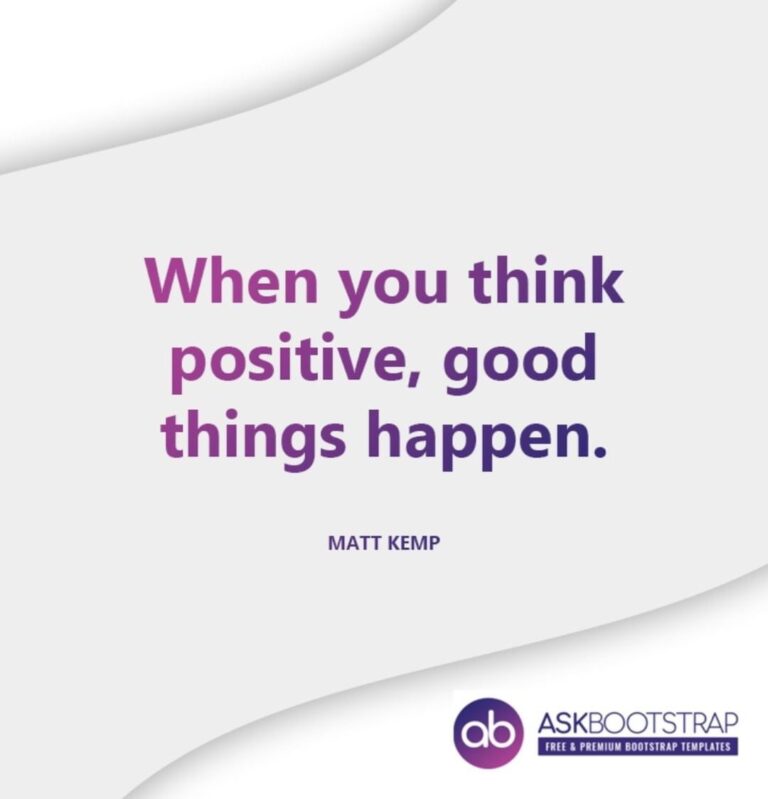 When you think positive, good things happen